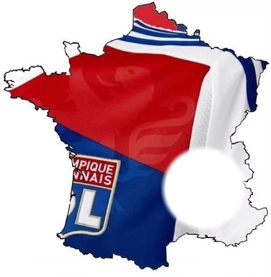carte de france Olympique Lyonnais Fotomontasje