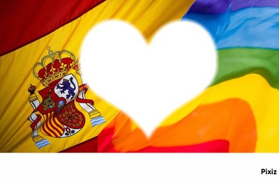 drapeau lesbien + espagne Fotomontaż