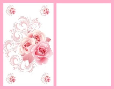 marco y rosas rosadas. Fotómontázs