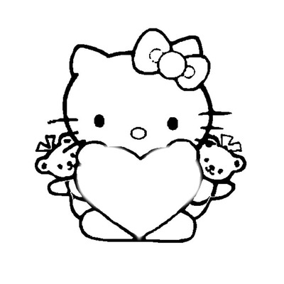 couer hello kitty Photo frame effect