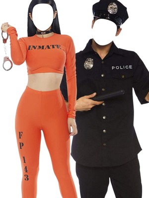 Prisonnière policier Fotomontaggio