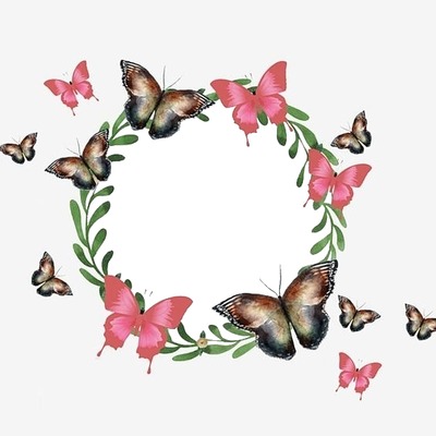 corona de mariposas. Fotomontasje