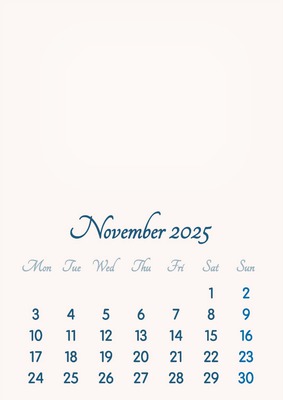 November 2025 // 2019 to 2046 // VIP Calendar // Basic Color // English