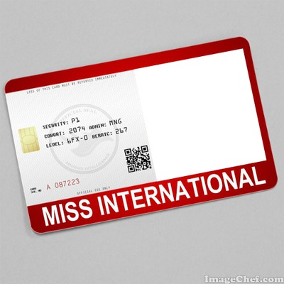Miss International Card Фотомонтажа