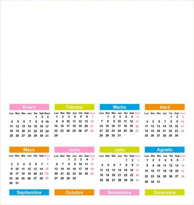 calendario en español 2016 Photo frame effect