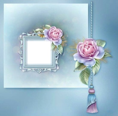 FRAME AN VASE OF ROSES Photomontage