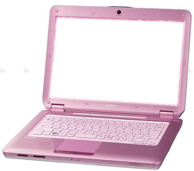 Sony Pink Laptop Fotomontáž