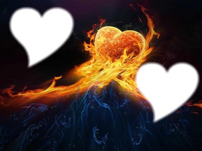 coeur en flamme Fotomontasje