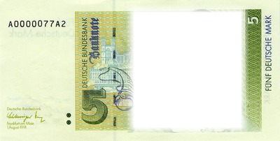 5 Deutsche Mark Fotomontaggio