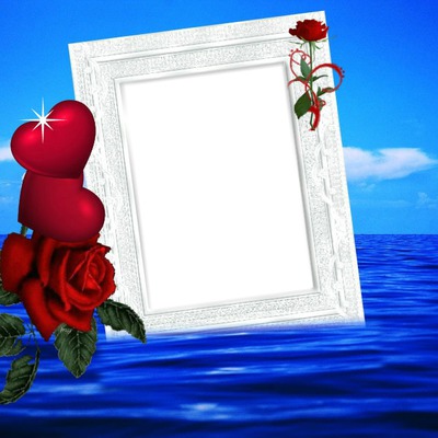 cadre de roses rouge* Fotomontaż