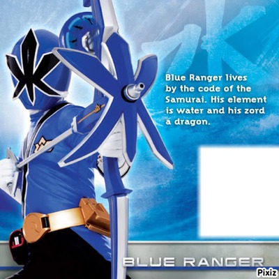blue ranger samurai Montaje fotografico