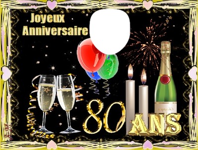 80 ans Photo frame effect