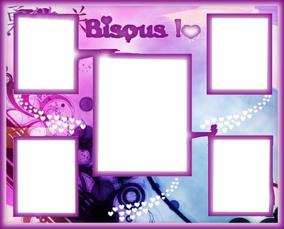bisous 5 photos Photo frame effect