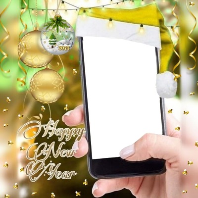 Happy New Year, celular Photo frame effect