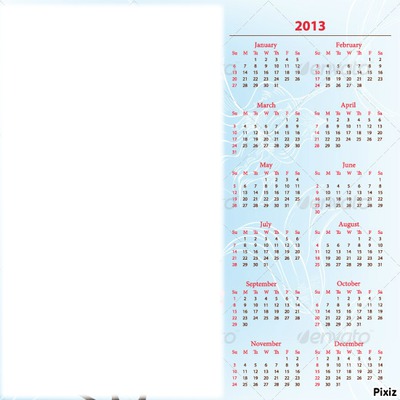 Calendar 2013 Photo frame effect