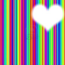 Coeur multicolores Photo frame effect