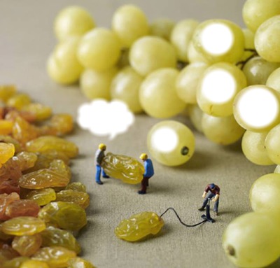 les raisins Fotomontaggio