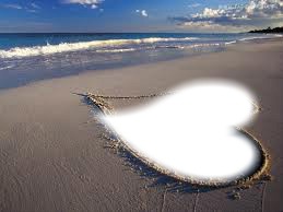Serce na plaży Fotomontaż