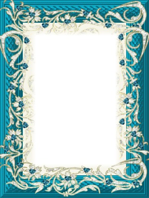 turquoise blanc Photo frame effect