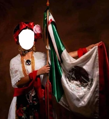 renewilly chica con bandera Montaje fotografico