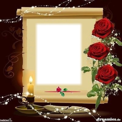 papyrus roses rouges Photo frame effect