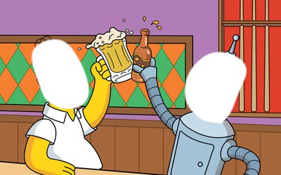 Homero y Bender e.e Montaje fotografico