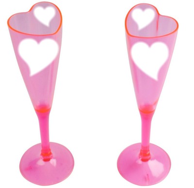 Verre champ 1 coeurs bulles Fotomontage