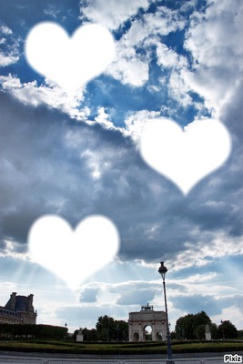 hearts in the sky Photo frame effect