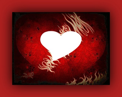 Fire hearts!! Photo frame effect