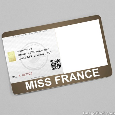 Miss France Card Photo frame effect