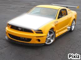 ford mustang tuning jaune + 1 photo capot ;) Photomontage