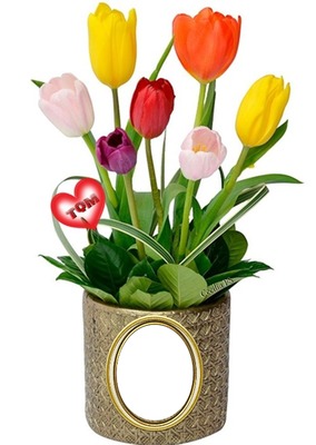 Cc Florero de tulipanes Fotomontagem