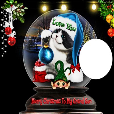 MERRY XMAS TO MY GRANDSON Photo frame effect
