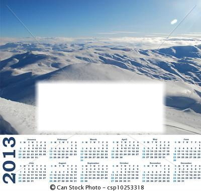 calendrier 2013 paysage Photo frame effect