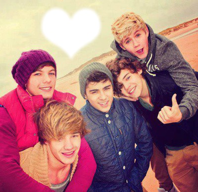 one direction, plage, coeur Fotomontage