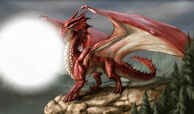 dragon rouge Fotomontasje
