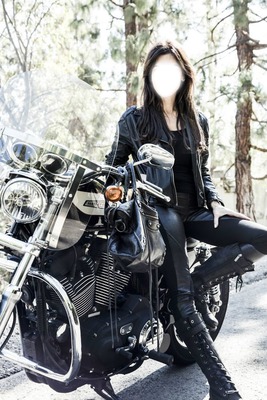 Femme en moto Fotomontaż