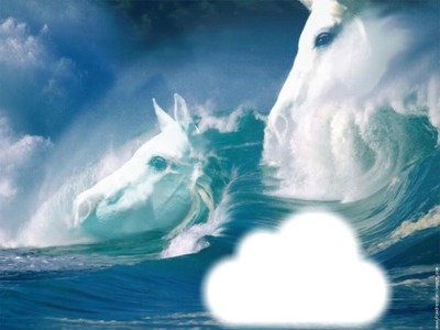 cheval dans les nuages Фотомонтажа