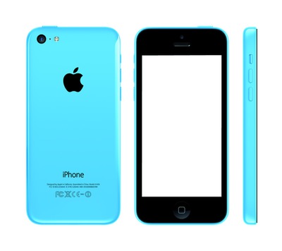 Iphone 5c bleu Fotomontage