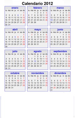 Calendario 2012 Fotomontaža