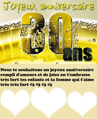 30 ans Photo frame effect