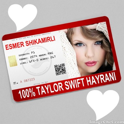 hayran karti (Taylor Swift) Photo frame effect
