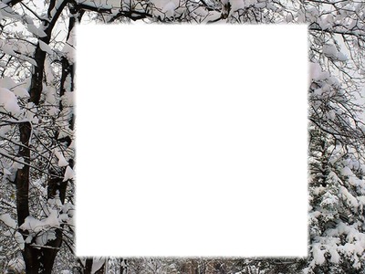 neige blanche Photo frame effect