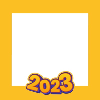 2023, marco amarillo. Fotomontaggio
