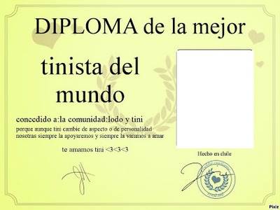 diploma dela mejor tinista Fotomontaż