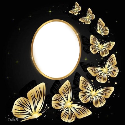 Cc Mariposas doradas Photo frame effect