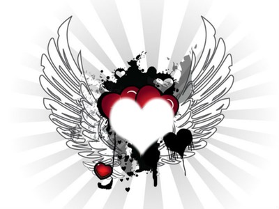 heart with wings Montaje fotografico