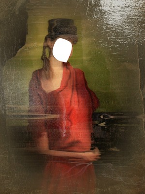 The lady in red-la dame en rouge Photomontage