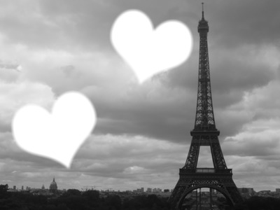La tour Eiffel et ses 2 coeur Fotomontage