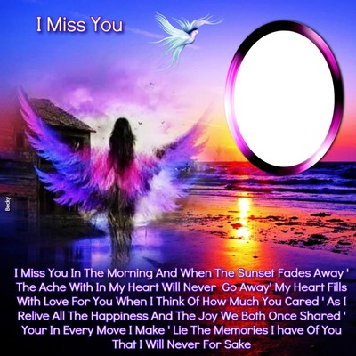 i miss you in the morning Photo frame effect